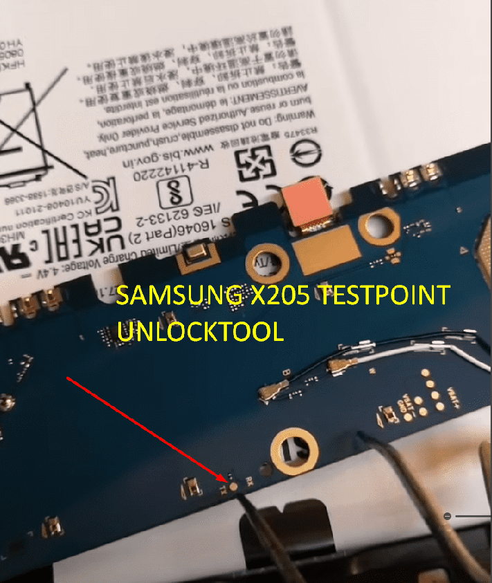 Test point Samsung Galaxy X205 (SM-X205)